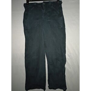 American Eagle Chino Pants Women 2 Reg Black Stretch Stovepipe Wide Leg Y2K